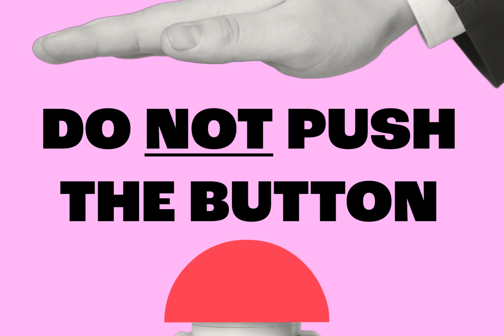 A picture of a hand hovering over a button